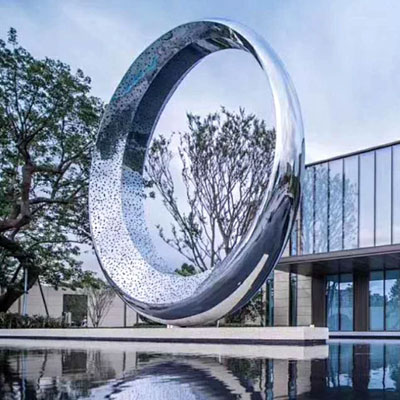 圆环雕塑,动物雕塑,抽